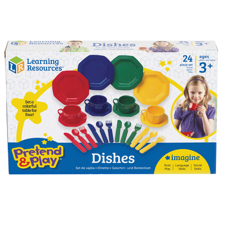 Learning Resources Pretend + Play® Dish Set, 24 Pieces 0294